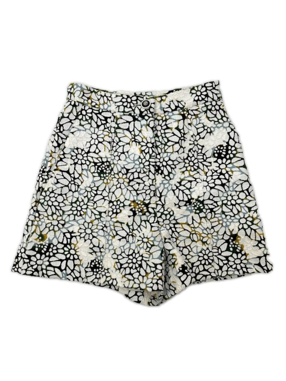 Chanel CC Logo Button Total Flower Design Shorts 34